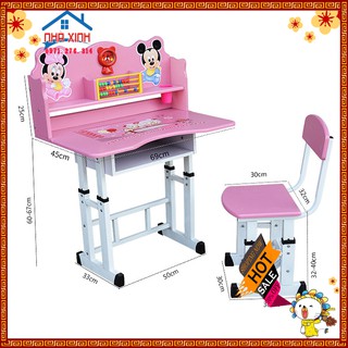 Bộ Bàn Ghế Học Sinh Tùy Chỉnh Tăng Giảm Độ Cao Hình Thú