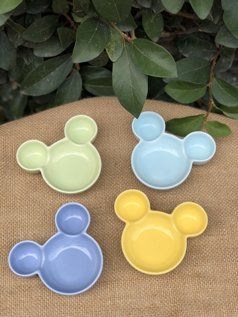 Đĩa gia vị, đĩa ăn dặm bằng sứ hình Mickey ngộ nghĩnh