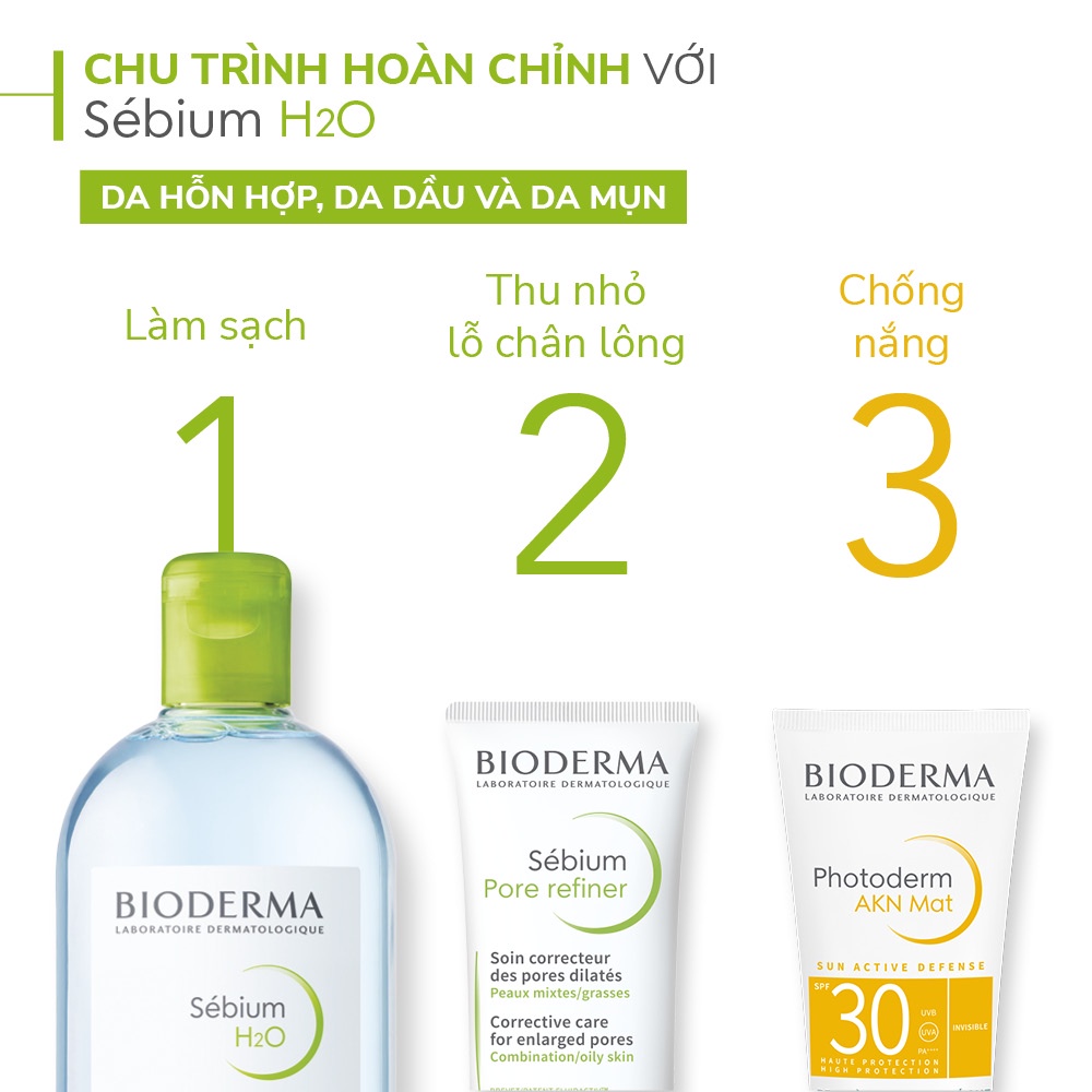 Dung dịch làm sạch và tẩy trang công nghệ Micellar Bioderma Sensibio H2O 500ml