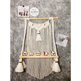 [Giá Ưu Đãi] Kệ Gỗ Macrame Trang Trí Nhà Cửa By Lin
