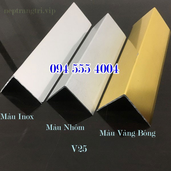NẸP MẪU 10CM - NẸP NHÔM CHỮ V, NẸP NHÔM TRANG TRÍ, NẸP NHÔM V ỐP GÓC, NẸP NHÔM GÓC VUÔNG