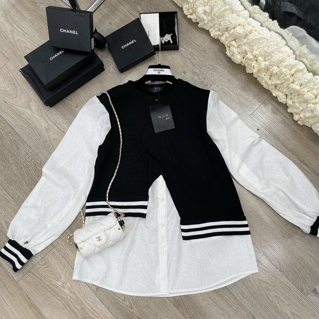 Áo Nữ Sơmi Pha Len Vạt Lệch Áo Sơmi Tay Bo Kèm Video Ảnh Thật HAVIVI | BigBuy360 - bigbuy360.vn