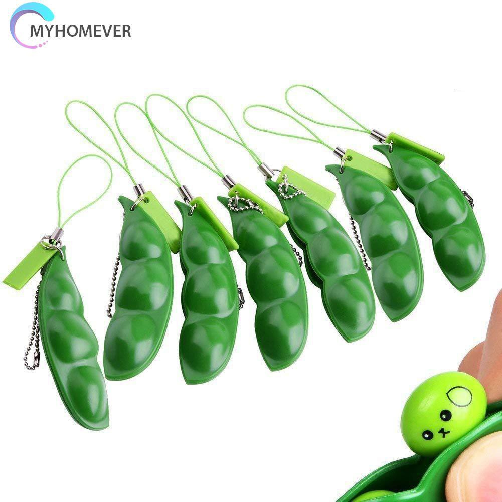 Pop It Fidget Đồ chơi Sensory Fidget Đồ chơi Squeeze Pea Beans Relieve Stress Fun Game Keychain Decor