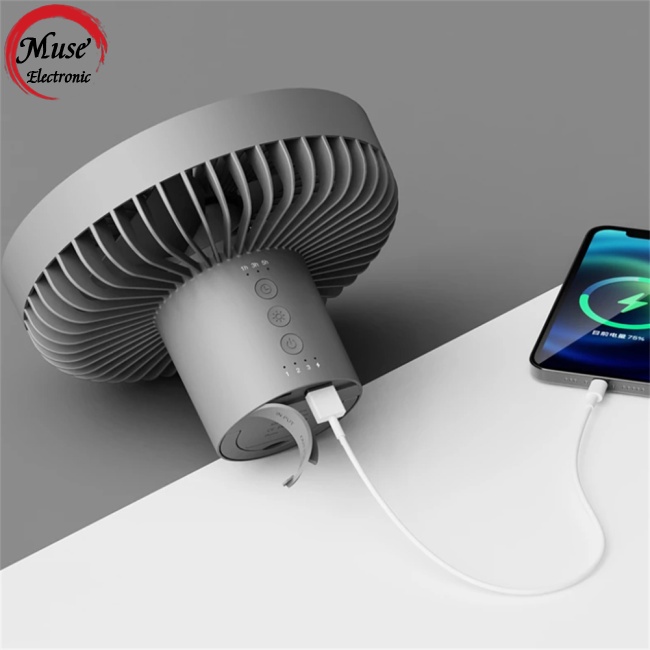 Quạt Trần Không Dây 10000mah Có Đèn Sạc Usb Dq212