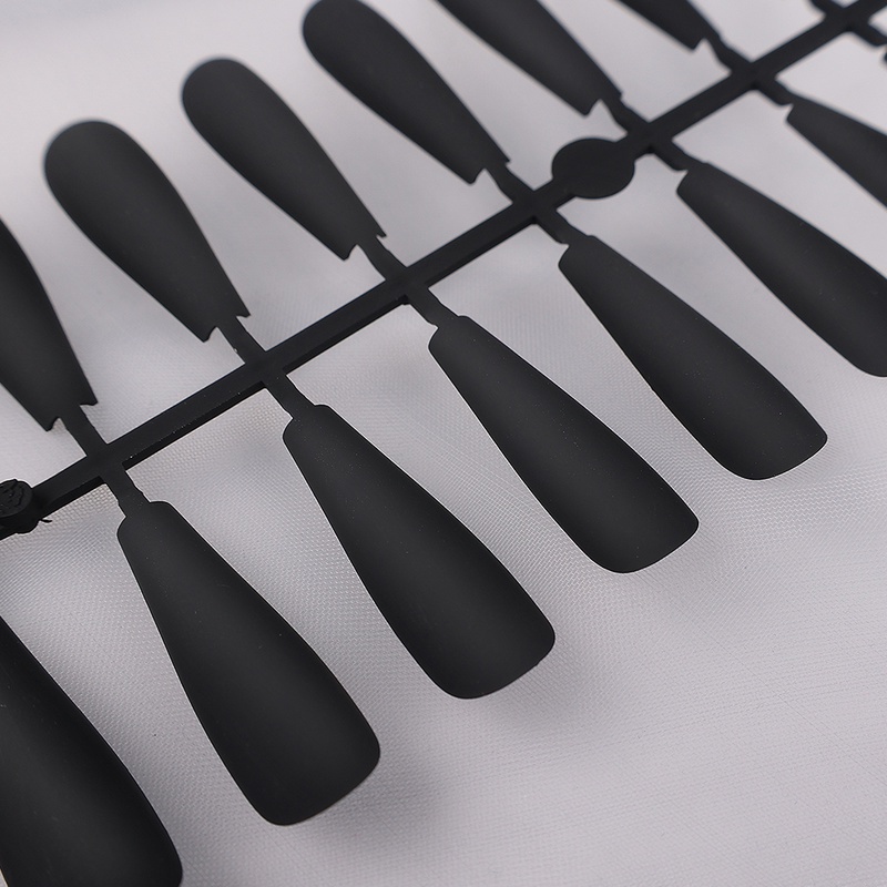 [Hàng mới về] Set 24 móng tay giả 12 kích thước màu trơn che phủ toàn bộ móng