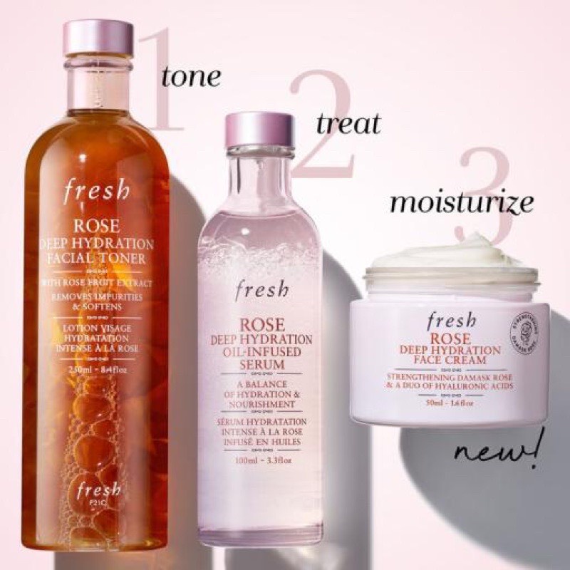 Combo 3 Món Fresh Rose Siêu Dưỡng Âm Chuyên Sâu