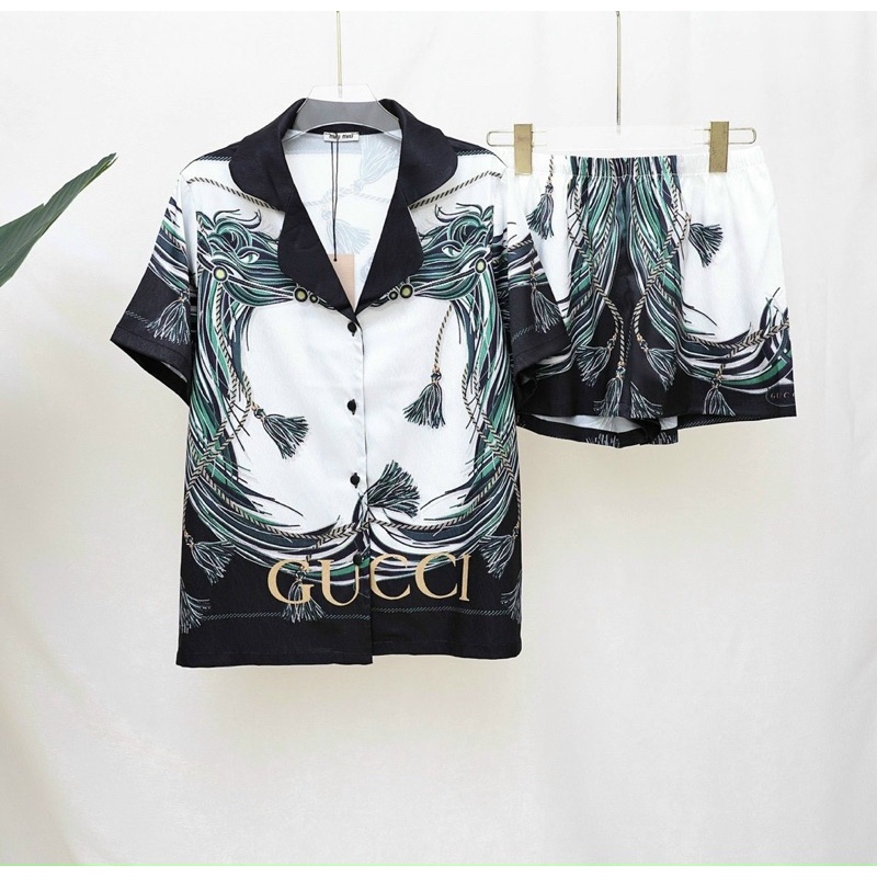 set pyjama đùi gucci xước quảng châu cao cấp