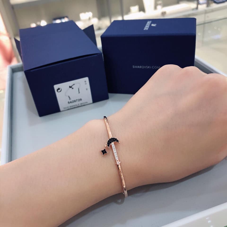 Lắc tay Swarovski 5429729 Symbolic Moon Vòng tay hình mặt trăng Vàng hồng size M