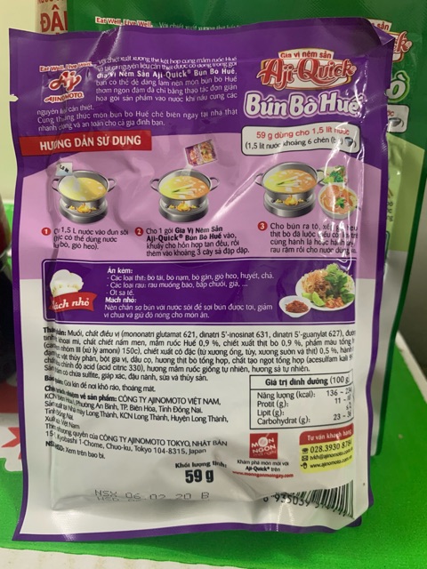 GIA VỊ NÊM SẴN BÚN BÒ HUẾ AJI QUICK 59g