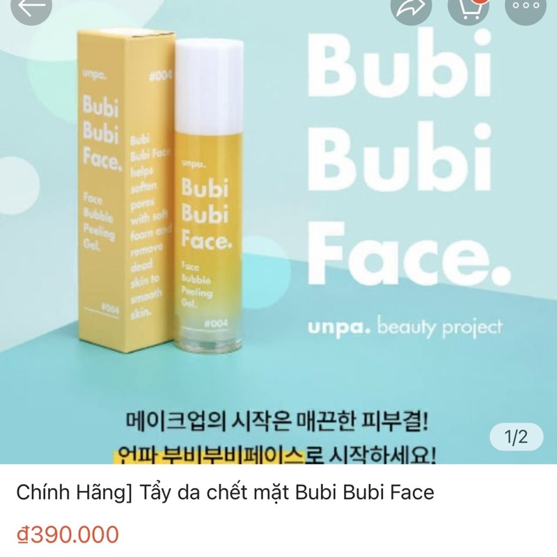 [HSD23] Tẩy da chết dạng sủi bọt có chứa AHA peel da sạch sâu Unpa Bubi Bubi Face