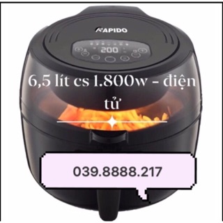 [ Bảo Hành 12 Tháng ] Nồi Chiên Không Dầu RAPIDO RAF6.5D 1800W 6.5L – Hàng Chính Hãng