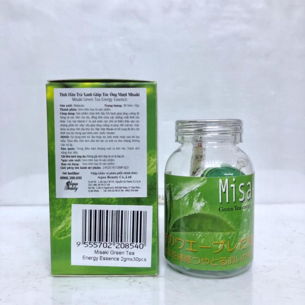 [Chính hãng] [Siêu rẻ] TINH DẦU TRÀ XANH MISAKI GREEN TEA CAPSULES GIÚP TÓC ÓNG MƯỢT Energy Essence - 30 VIÊN/HỘP