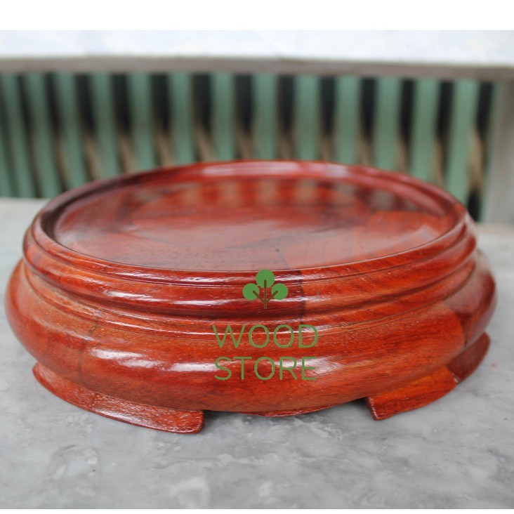 Kỷ tròn-Đế bát hương-Đôn tròn gỗ hương-Đế Cóc gỗ cao 6cm mặt tròn từ 12,14,16,18,20,22,24,26,28,30