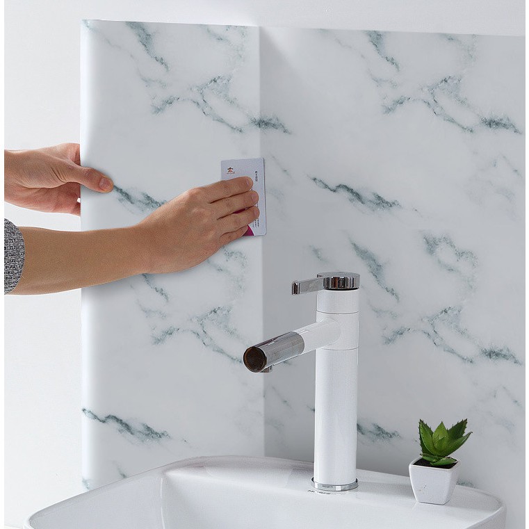 Decal tráng nhôm cách nhiệt đá hoa cương vân rộng khổ 60cm keo sẵn