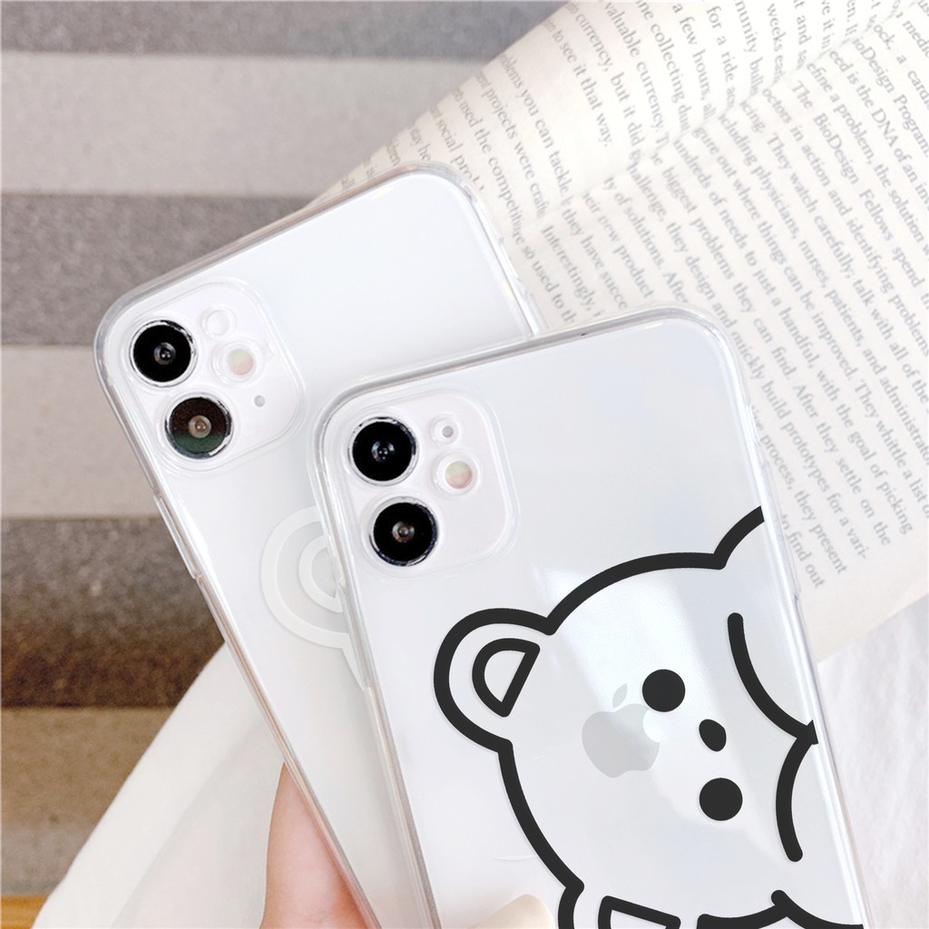 Ốp lưng iphone Gấu lo lắng viền trong chống ố 6/6plus/6s/6splus/7/7plus/8/8plus/x/xr/xs/11/12/13/pro/max/plus/promax | BigBuy360 - bigbuy360.vn