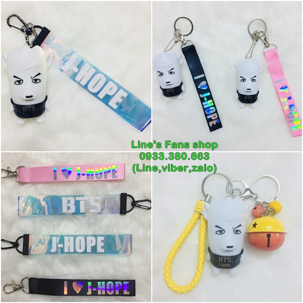 Móc khóa strap BTS (KM tặng Sticker & hình xăm BT21 BTS, khách chọn mẫu)