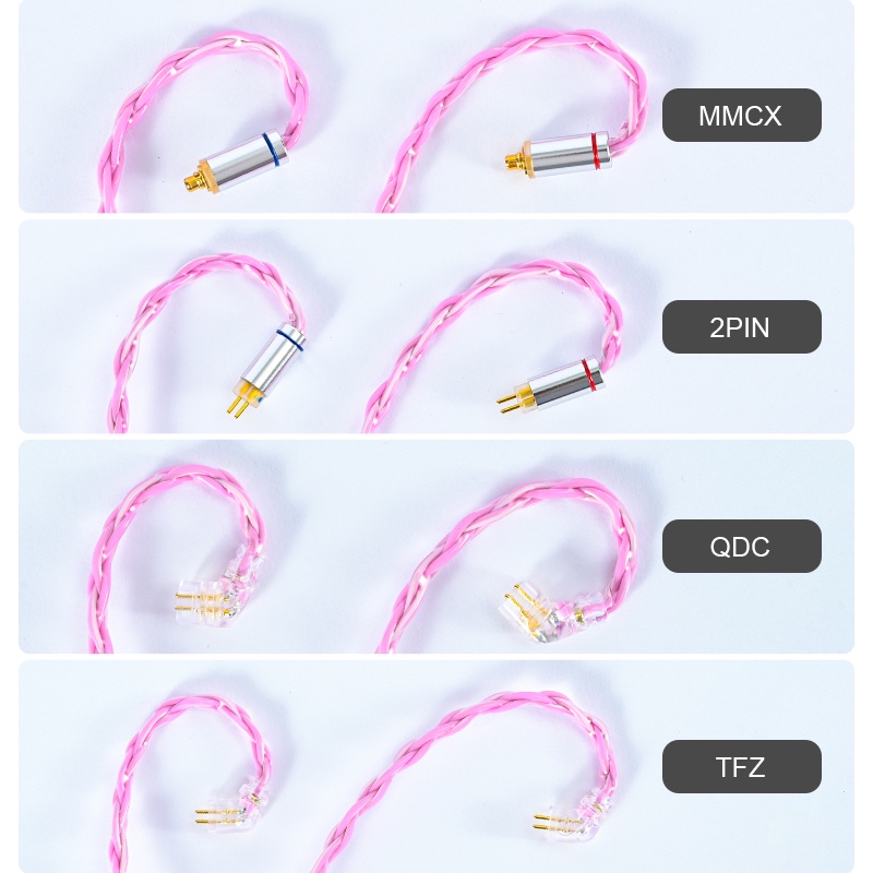 Dây Cáp Tai Nghe Thay Thế MMCX/0.78mm 2Pin/QDC/TFZ 8 Lõi 6N OCC