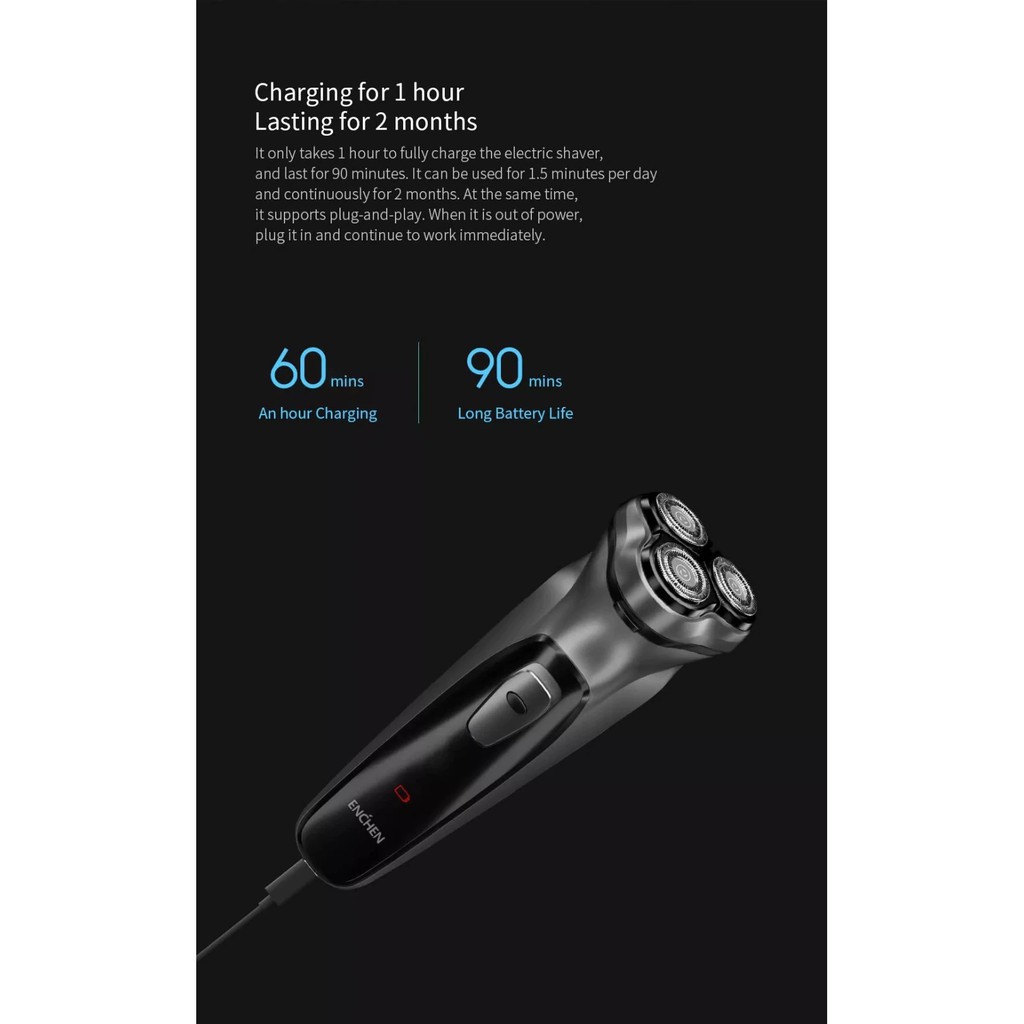 Máy cạo râu Xiaomi Youpin Enchen BlackStone 3D hàng Xiaomi Youpin phân phối - Minh Tín Shop