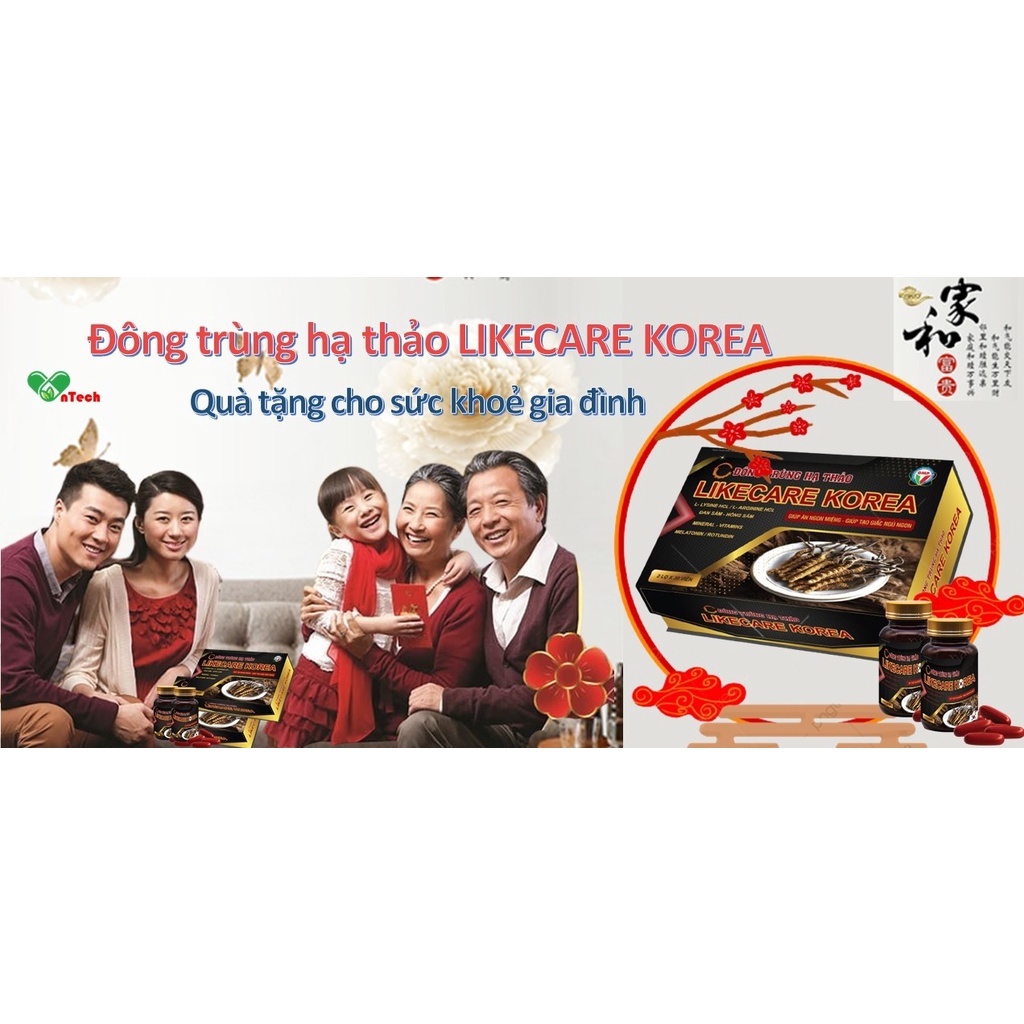 Đông trùng hạ thảo Best Life LIKECARE KOREA giúp ăn ngon ngủ tốt bồi bổ cơ thể tăng sức đề kháng hộp 60 viên