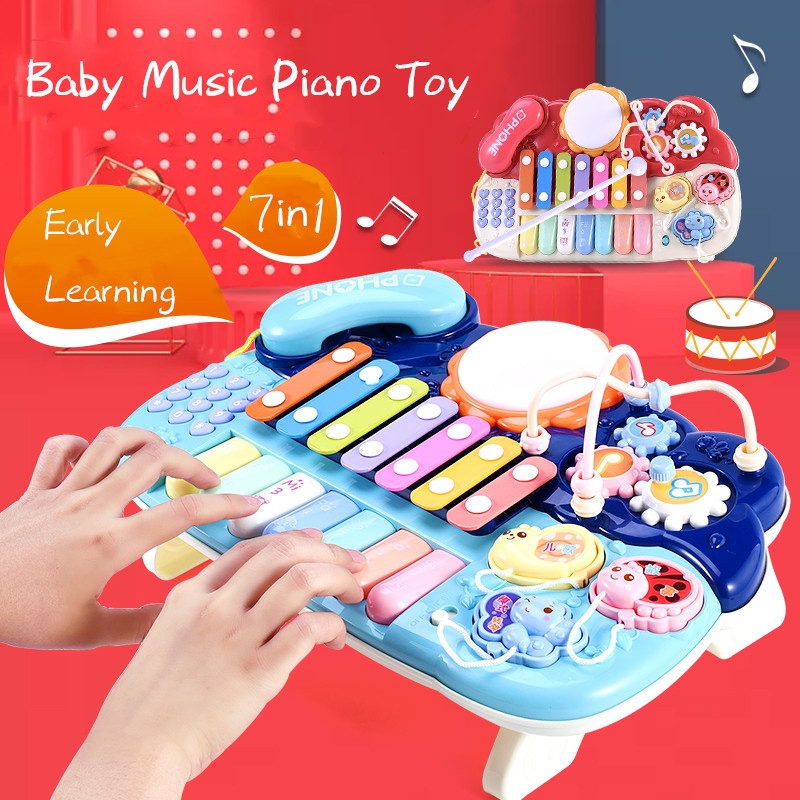 Đồ Chơi Piano Gõ Tay HDY Có Kết Hợp Điện Thoại Bàn Làm Quà Tặng Dành Cho Trẻ Sơ Sinh