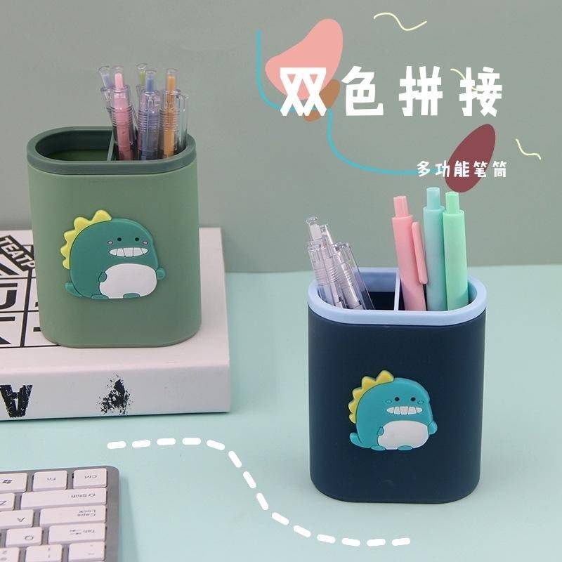 ⭐ iLado ⭐ Hộp bút trong suốt Ống đựng bút thùng đựng hàng trộn hai màu hộp văn phòng phẩm hộp đựng bút trong s hộp bút trong kệ văn phòng phẩm để bàn kệ đựng văn phòng phẩm hộp nhựa đựng