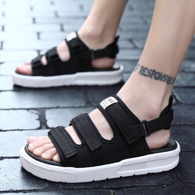 Giày sandal thể thao ngoài trời quai khóa dán đơn giản size 36~48