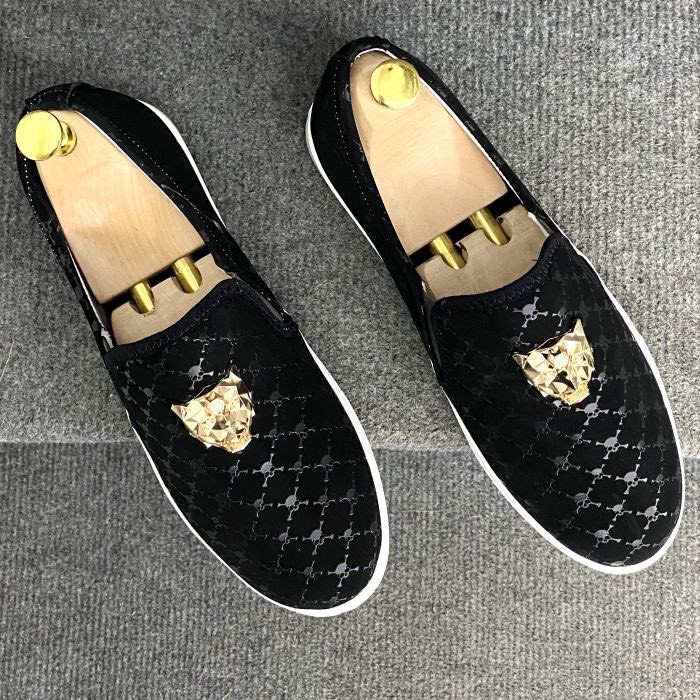 (ảnh thật) Giày lười nam đính logo mặt hổ vàng | BigBuy360 - bigbuy360.vn