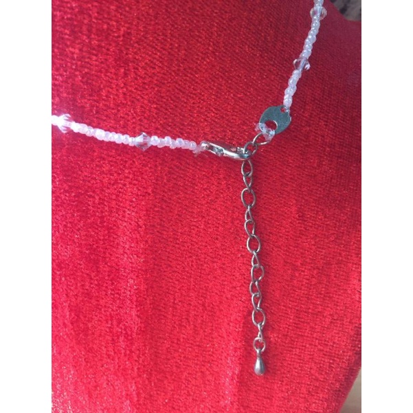 Vòng cổ Pha lê và hạt cườm, kiểu dáng choker, khóa điều chỉnh được ngắn dài