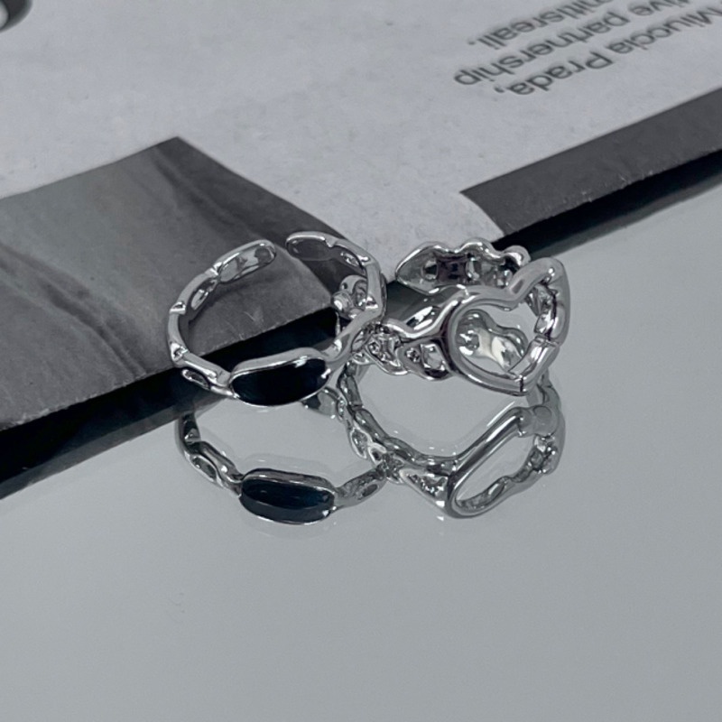 Nhẫn Hở Hình Trái Tim Phong Cách hip hop Hàn Quốc Kiểu Dáng Mới