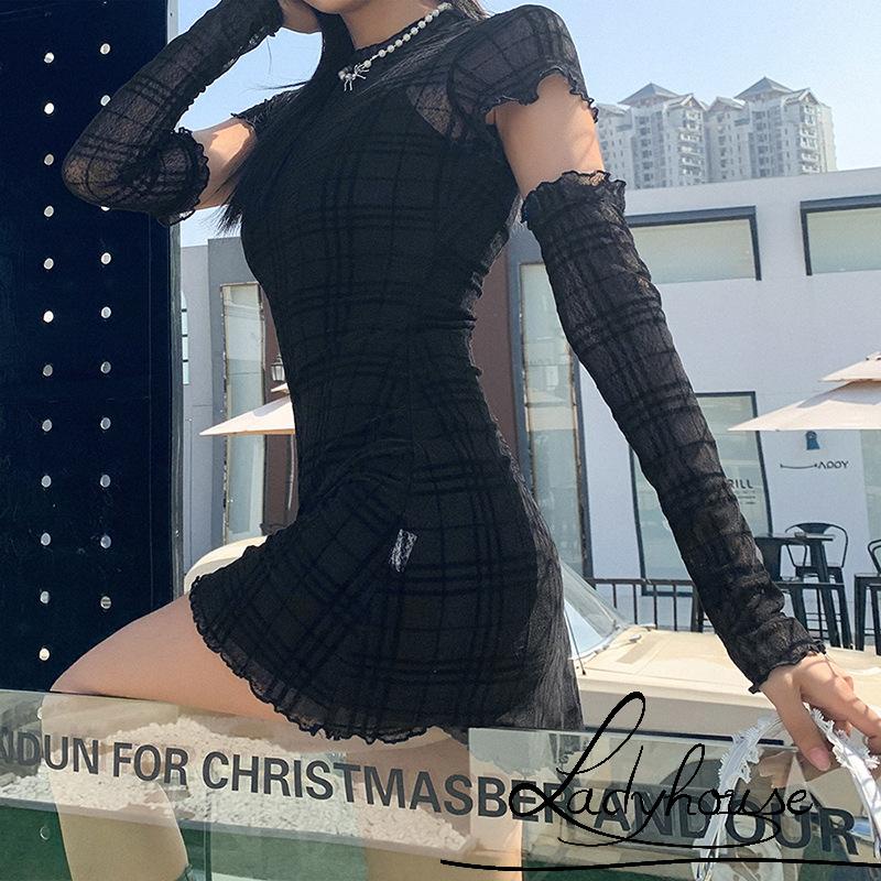 Đầm Ôm Dáng Tay Ngắn Màu Trơn Cổ Tròn Thời Trang Cho Nữ