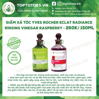 Giấm xả tóc Yves Rocher Raspberry/ Moringa làm sạch sâu tóc & da đầu, cho tóc bóng, khoẻ, bồng bềnh