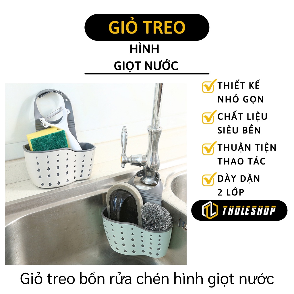 Giỏ Treo Bồn Rửa Chén - Giỏ Nhựa Dẻo Đựng Đồ Rửa Chén 2 Lớp Hình Giọt Nước 9814