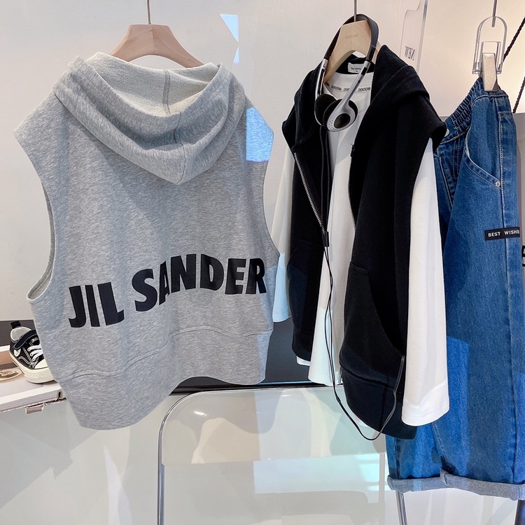 Áo hoodie không tay BXPB có khóa kéo phong cách Hàn Quốc thời trang năng động cho trẻ nhỏ 4-15 tuổi