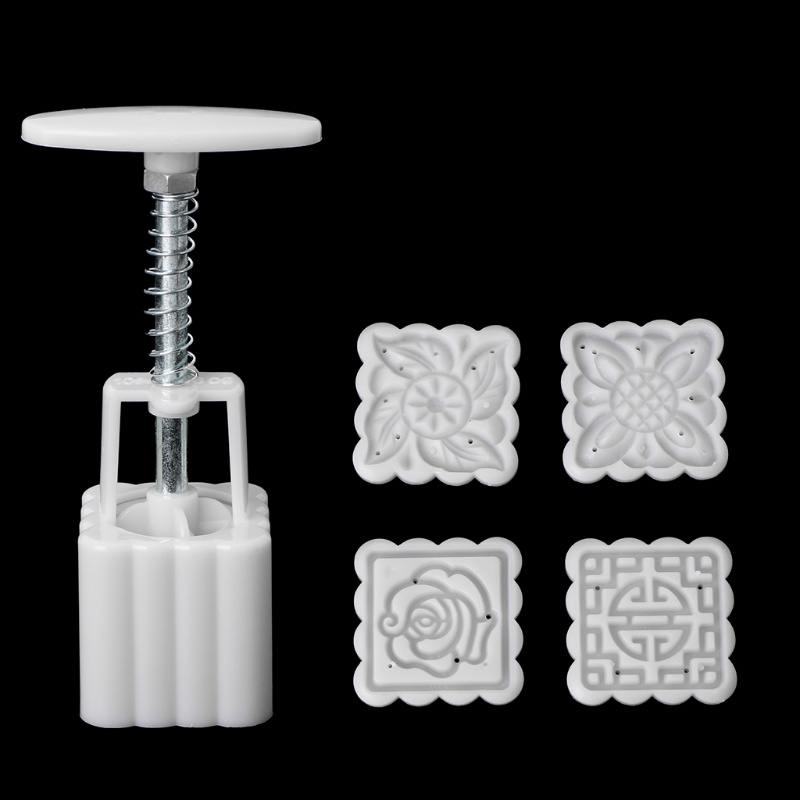 Set 5 Khuôn Làm Bánh Trung Thu Hình Vuông 50g DIY