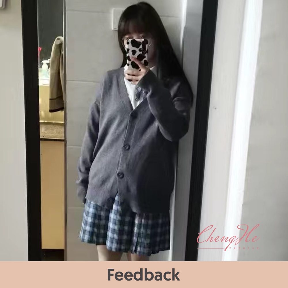 Áo khoác len cardigan nữ dáng lửng dài tay cài cúc dáng rộng oversize cổ v dày dặn A00015 | BigBuy360 - bigbuy360.vn