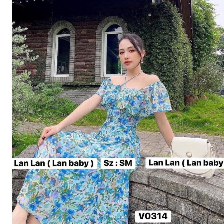 VÁY MAXI VOAN HOA TRỄ VAI NHẸ NHÀNG