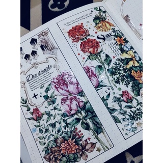 [8,5cm x 35cm] băng dán washi tape hoa (pet)