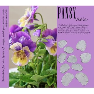 Pansy Fullset - Khuôn vân nhựa dẻo hoa đất lấy vân 2 mặt