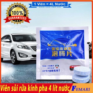 Bộ Viên Sủi Nén Pha Nước Rửa Kính Ô tô Tiện Dụng (1 Viên = 4L Nước) FEMARI