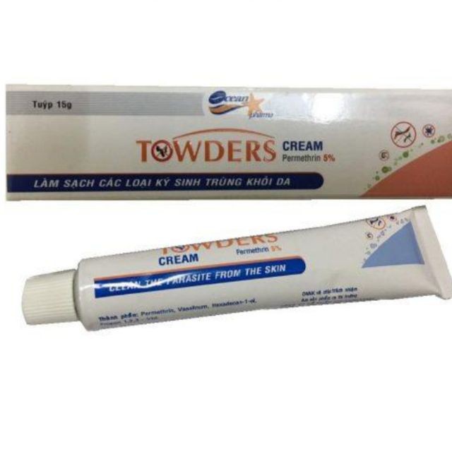 Kem trị ghẻ, chấy rận, ký sinh trùng Towders cream 15g