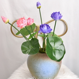 Hoa sen giả Houseeker 3 nhánh trang trí nhà ở