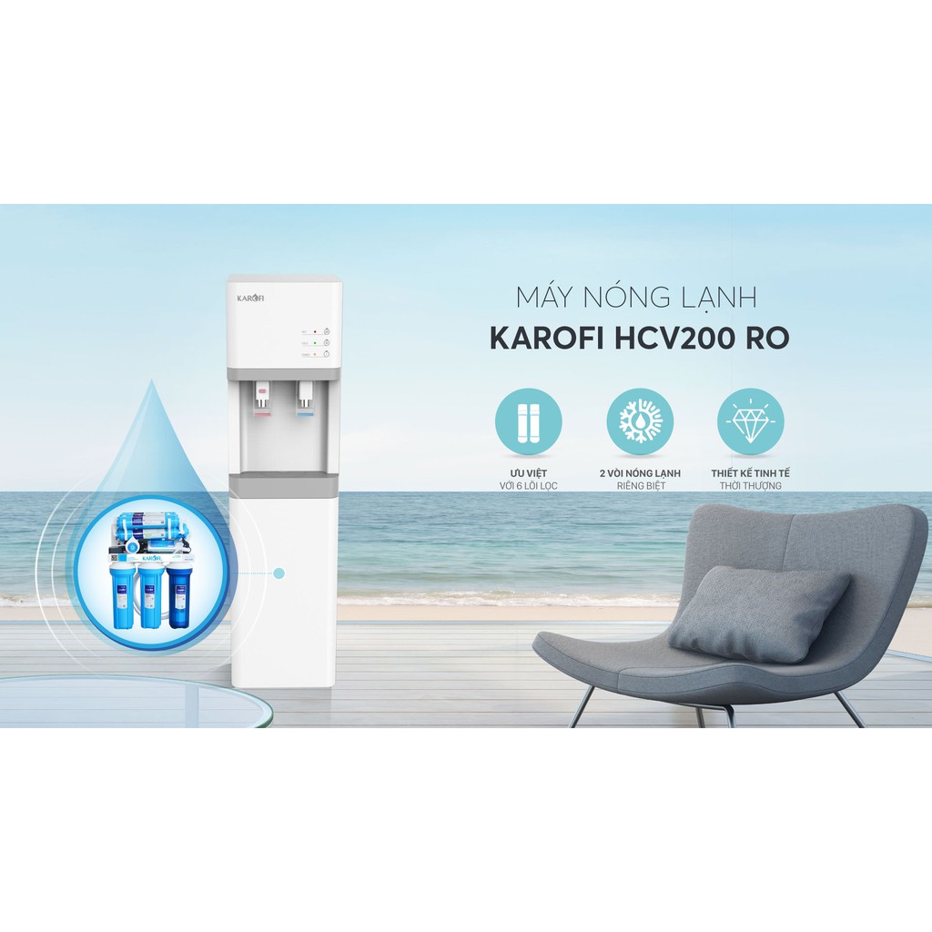 Máy lọc nước nóng , lạnh tinh khiết KAROFI HCV200RO , công nghệ làm lạnh Block ( Xuất sứ Việt Nam - Bảo hành 36 tháng )