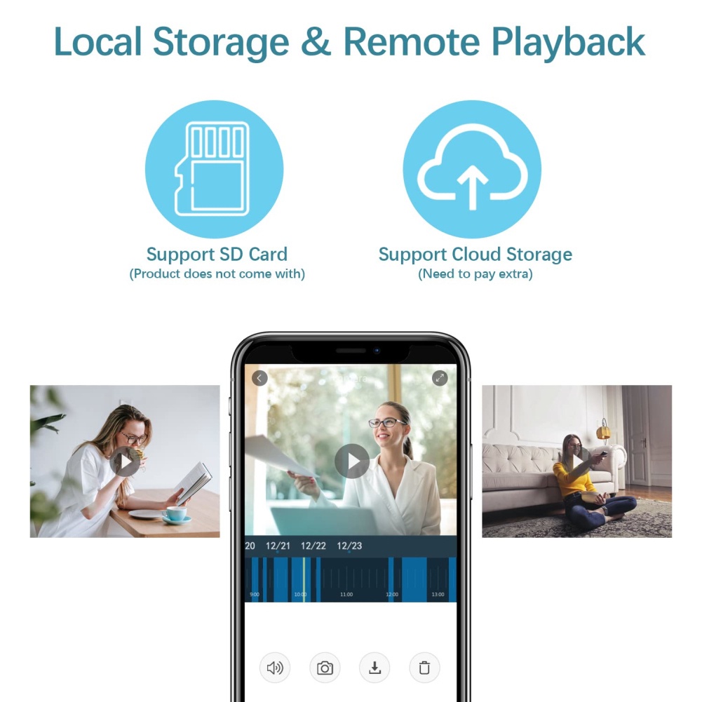 Camera an ninh thông minh HD 1080P xoay 360 độ không dây hình bóng đèn dùng ứng dụng JXLCAM