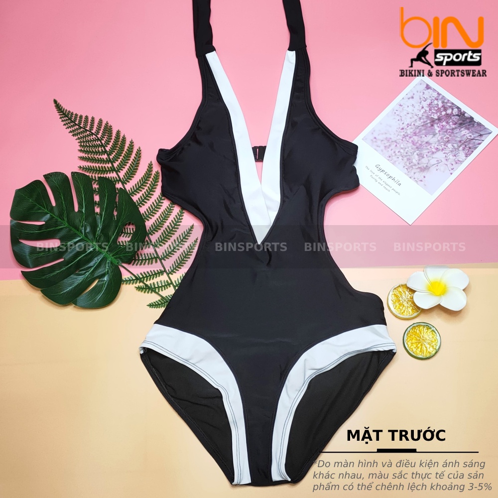 Bikini Nữ Một Mảnh Body Khoét Eo Viền Trắng Freesize Bin Sports BHV029