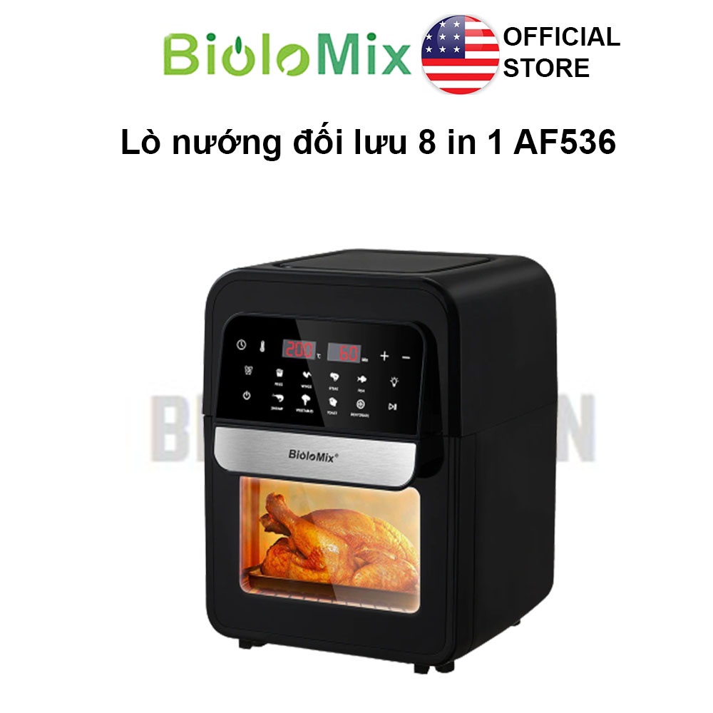 [BioloMix Brand] Lò nướng đối lưu BioloMix AF536 nồi chiên không khí kỹ thuật số 7L 8 trong 1
