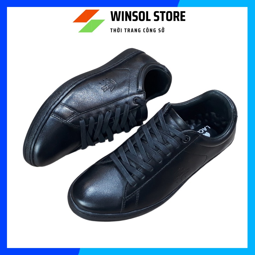 Giày Thể Thao Sneaker Da Bò Cao Cấp 𝐋𝐚𝐜𝐨𝐬𝐞 Cổ Thấp Buộc Dây Màu Trắng Sữa Trẻ Trung G0116 | BigBuy360 - bigbuy360.vn
