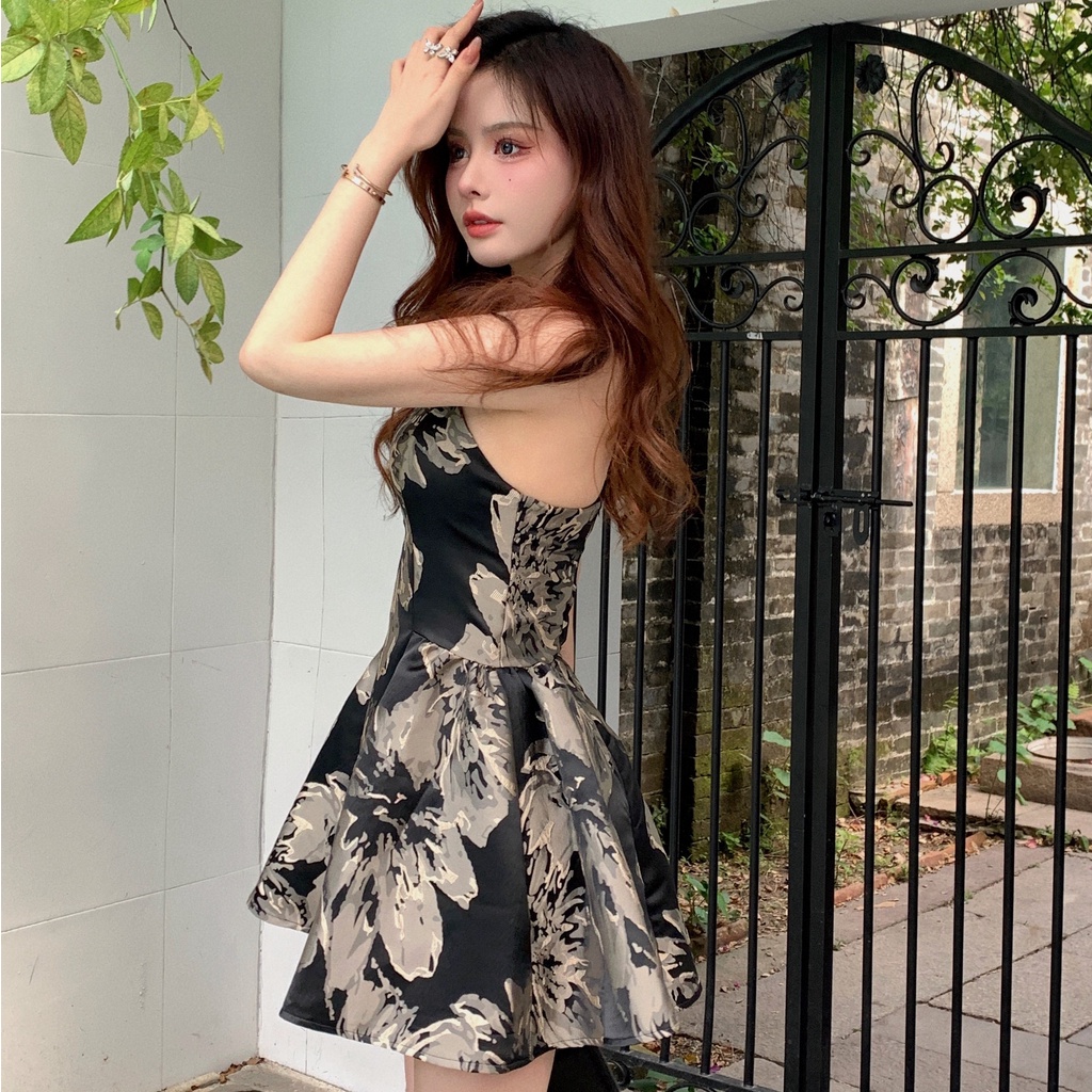 Đầm Hai Dây Dáng Chữ A Viền To Thêu Hoa Gợi Cảm Ba Chiều Phong Cách Hàn Quốc Thời Trang Mùa Hè Mới Dành Cho Bạn Gái