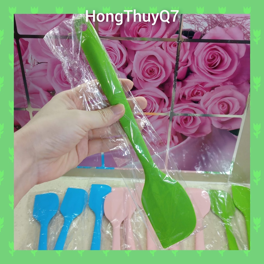 Phới trộn bột Spatula, cây vét bột 28cm, 21cm Silicon (1c) chọn màu - HongThuyQ7