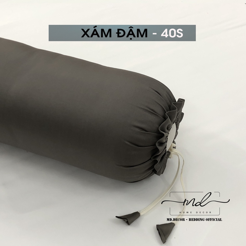 Vỏ gối ôm lụa Tencel 40S MD.Decor - Bedding cao cấp kích thước 35cmx100cm trơn màu dễ phối màu