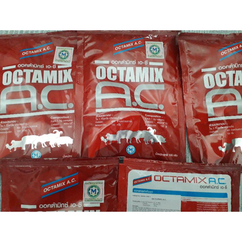 Octamix Ac Thái Lan 100g. hô hấp, tiêu hóa gia súc, gia cầm